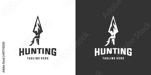 Vintage Retro Hipster Spear Arrowhead Logo Design Vector