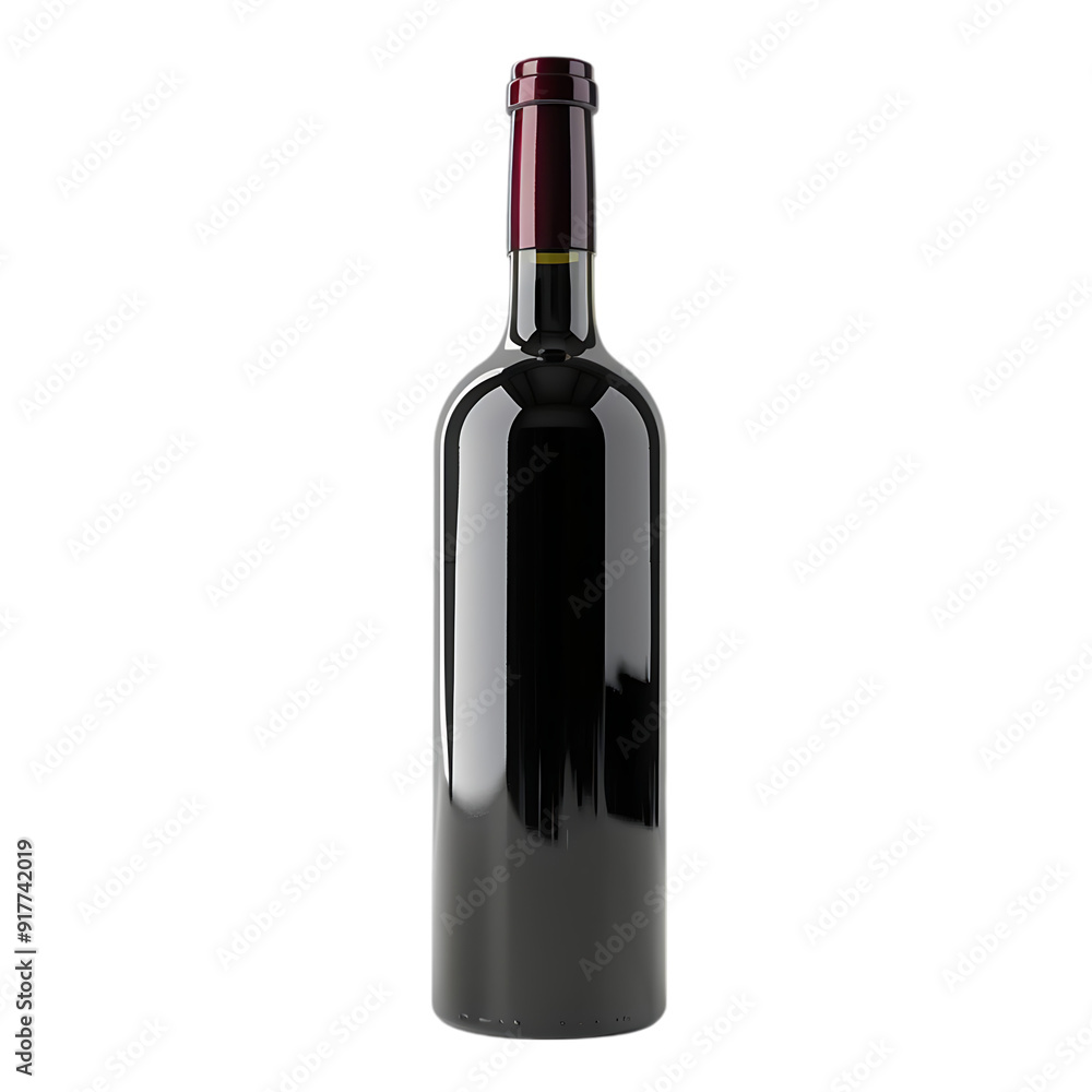 Elegant Black Wine Bottle with Clear Background Elegant Black Wine Bottle with Clear Background