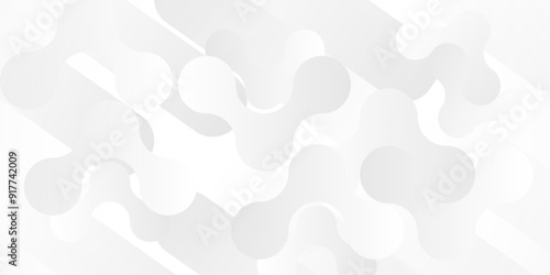 Vector white and gray gradient light abstract ornament wave paper gradient meatball wallpaper. modern creative geometric backdrop design pattern background for website banner template design.