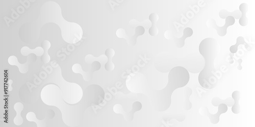 Vector white and gray gradient light abstract ornament wave paper gradient meatball wallpaper. modern creative geometric backdrop design pattern background for website banner template design.