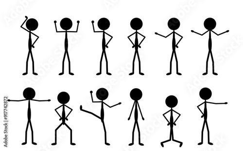  stickman set, pictogram, stick figure, flat character
