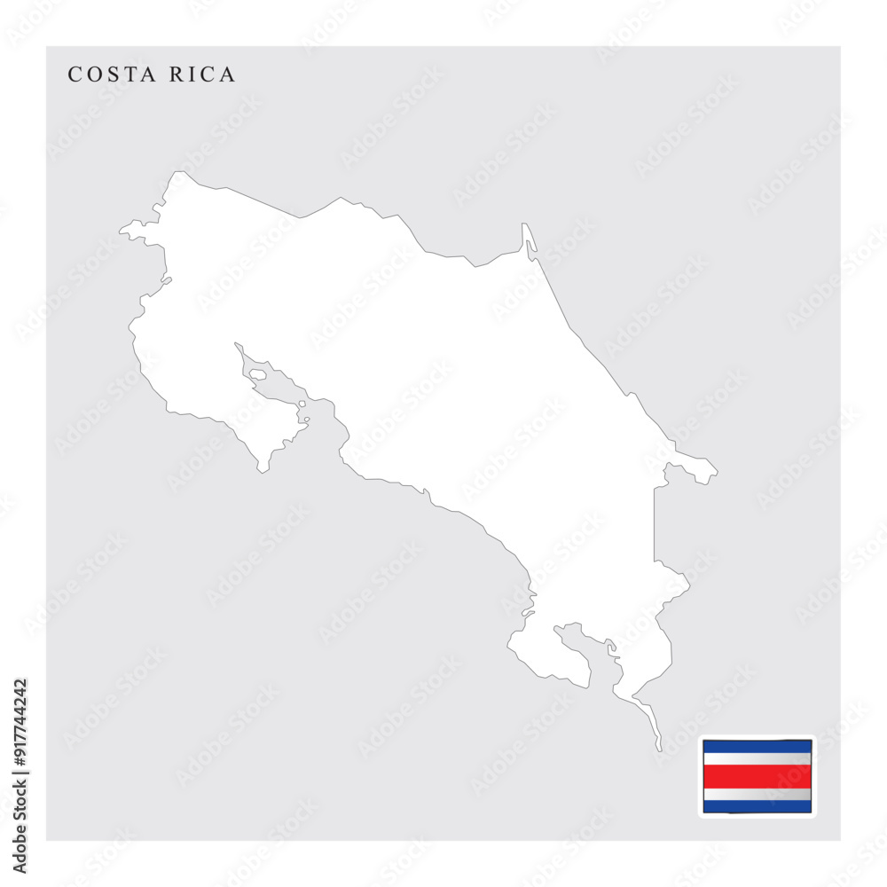 Obraz premium costa rica map and flag