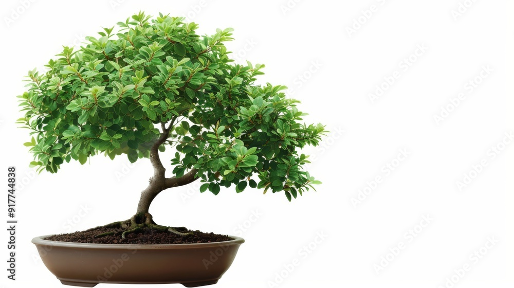 Lush Bonsai Tree in Brown Ceramic Pot Lush Bonsai Tree in Brown Ceramic Pot