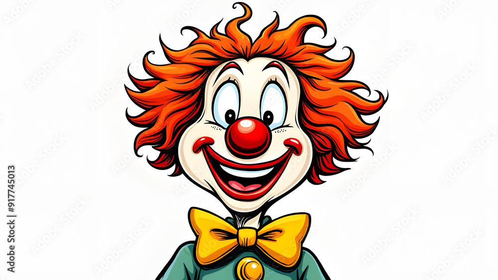 Fototapeta premium a cartoon of a smiling white clown