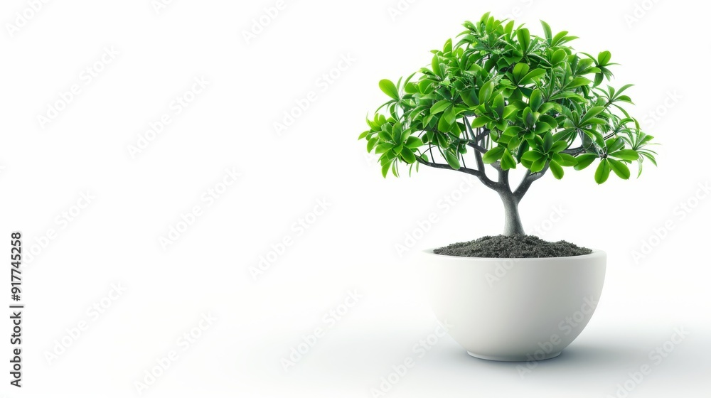 Green Bonsai Tree in White Ceramic Pot Green Bonsai Tree in White Ceramic Pot
