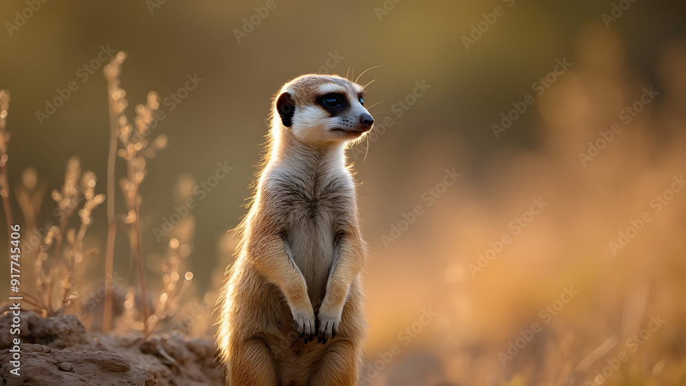 Fototapeta premium A curious meerkat