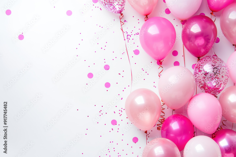 Festive Birthday Balloons and Confetti Festive Birthday Balloons and Confetti