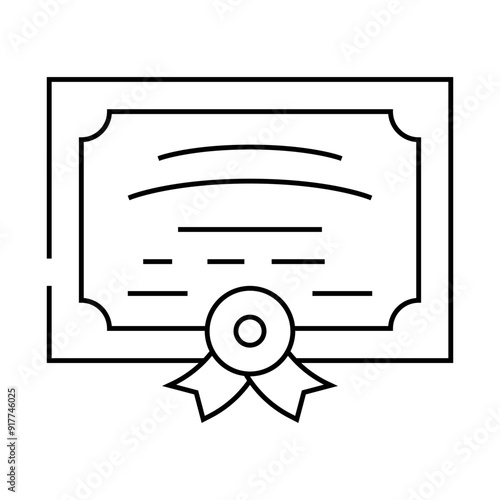 certificate or diploma of graduation line icon vector. certificate or diploma of graduation sign. isolated contour symbol black illustration