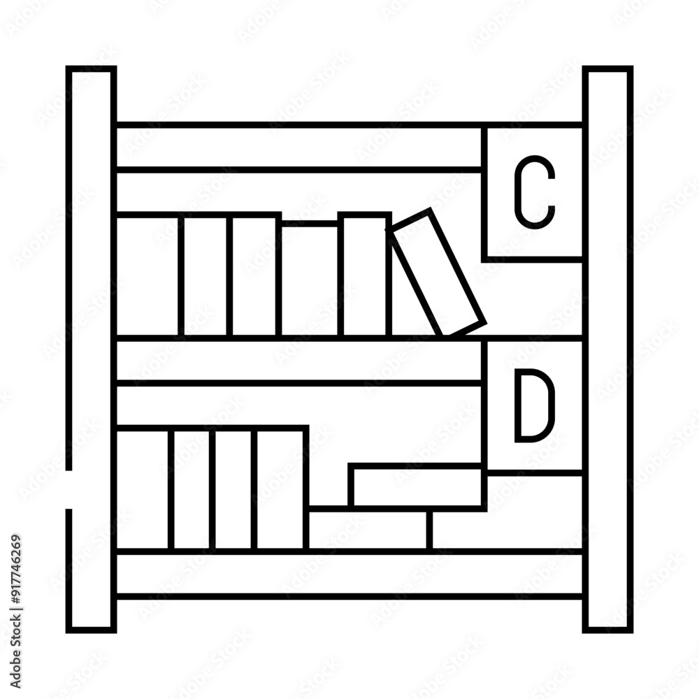 library school line icon vector. library school sign. isolated contour symbol black illustration library school line icon vector. library school sign. isolated contour symbol black illustration