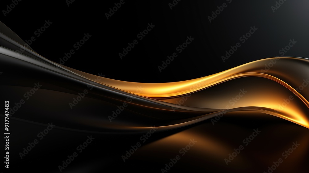 Abstract black and gold wave background. Abstract black and gold wave background.
