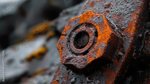  A tight shot of a weathered fire hydrant, adorned with water droplets clinging to its side