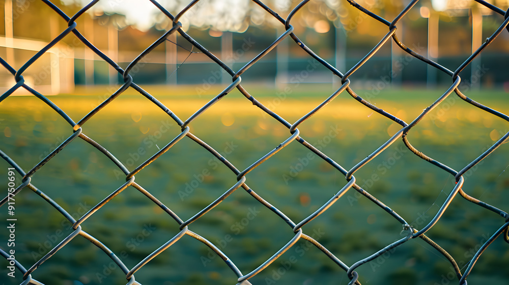 A soccer field from goal view A soccer field from goal view