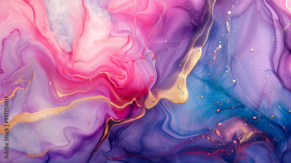 Fototapeta premium Abstract luxury marble background Digital art marbling texture Gold and white colors