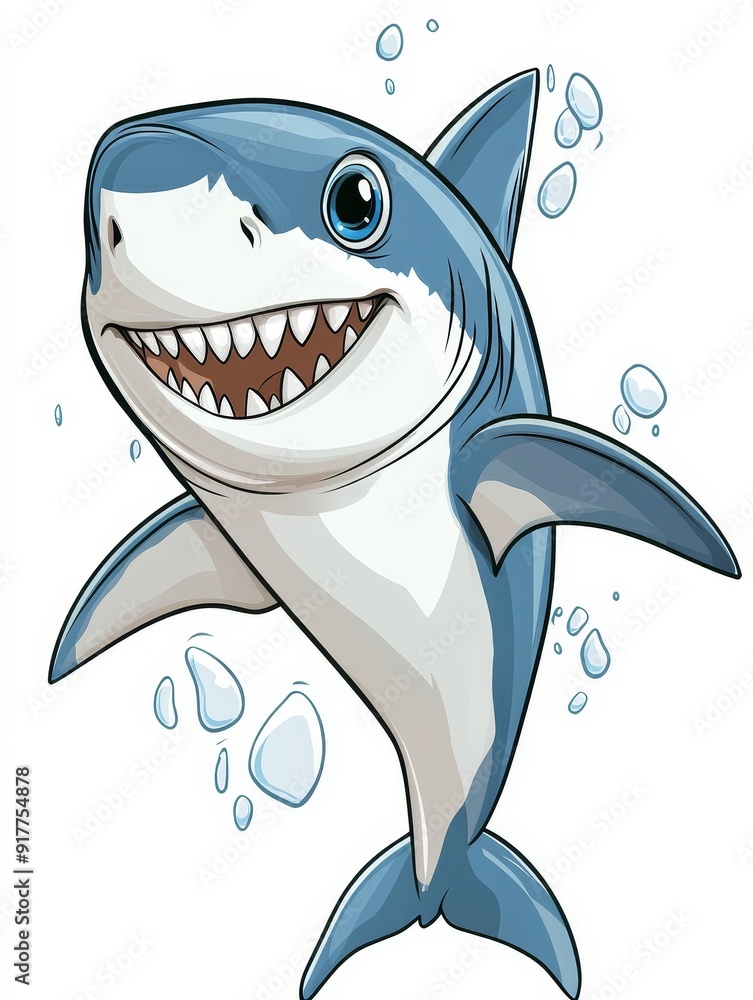 Cartoon Illustration of a Smiling Shark Cartoon Illustration of a Smiling Shark