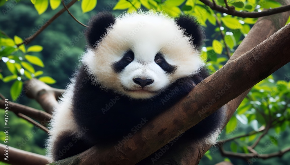 Fototapeta premium Sleeping giant panda baby