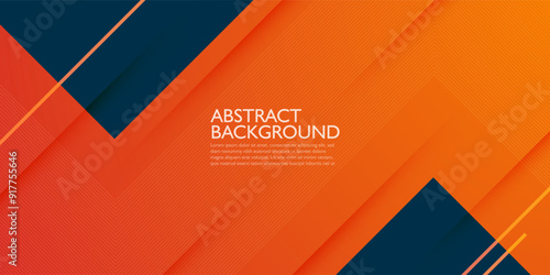 Abstract geometric dark blue and orange diagonal theme overlap background for graphic design. Eps10 vector