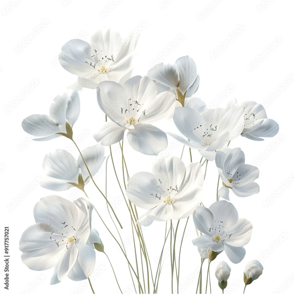 Natural White Spring Flowers with Transparent Background Natural White Spring Flowers with Transparent Background