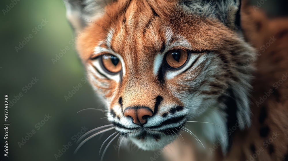 A close-up of a cat's face with a blurred background A close-up of a cat's face with a blurred background