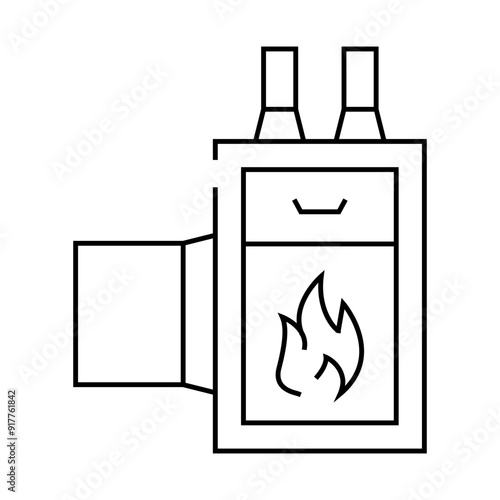 furnace equipment line icon vector. furnace equipment sign. isolated contour symbol black illustration