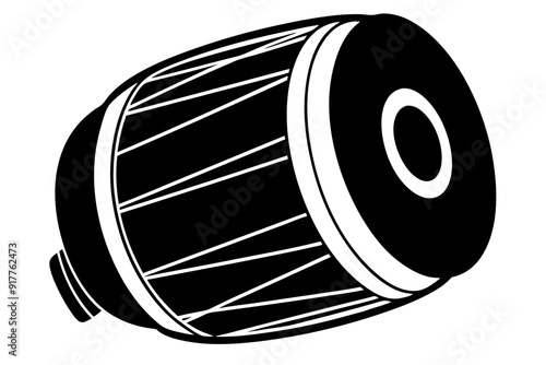 Dhol silhouette, dhol icon, vector illustration