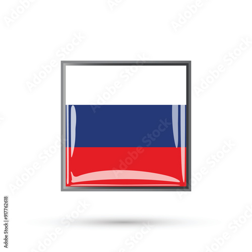 Free Download Russia flag square shape 3d glossy and shiny isolated on white background vector illustration for russia day 12 june celebrations. russian flag in square frame.  - GFXLoad