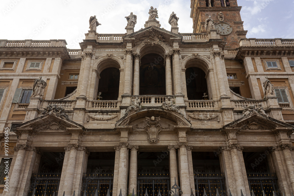 The entrance of a grand renaissance church in Rome The entrance of a grand renaissance church in Rome