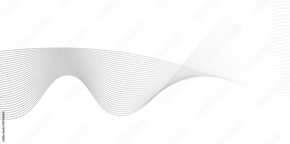 abstract simple grey wave line, frequency sound wave, twisted curve lines with blend effect.Vector illustration for modern business design. twisted curve lines with blend effect,