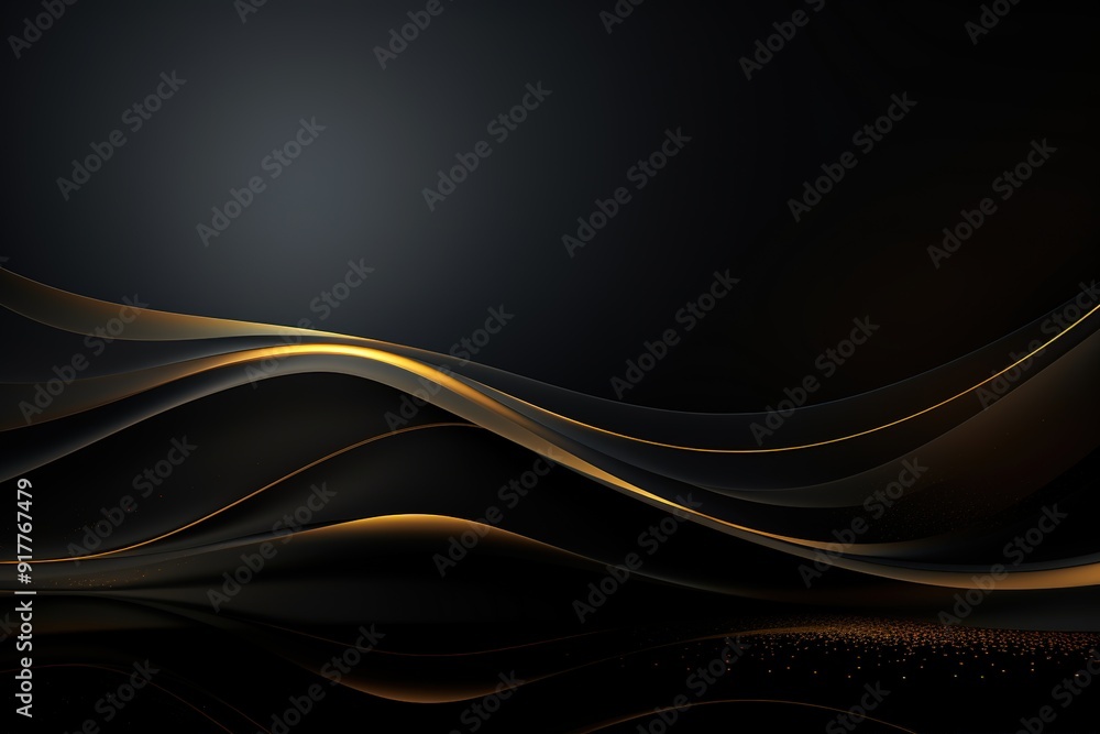 Abstract black and gold wave background. Abstract black and gold wave background.