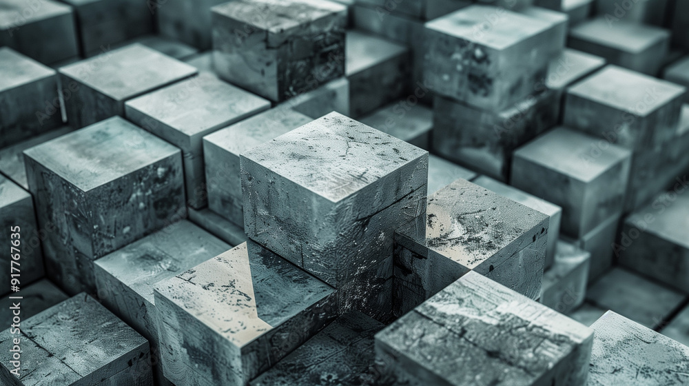 A group of concrete blocks stacked on top of each other, abstract background. A group of concrete blocks stacked on top of each other, abstract background.