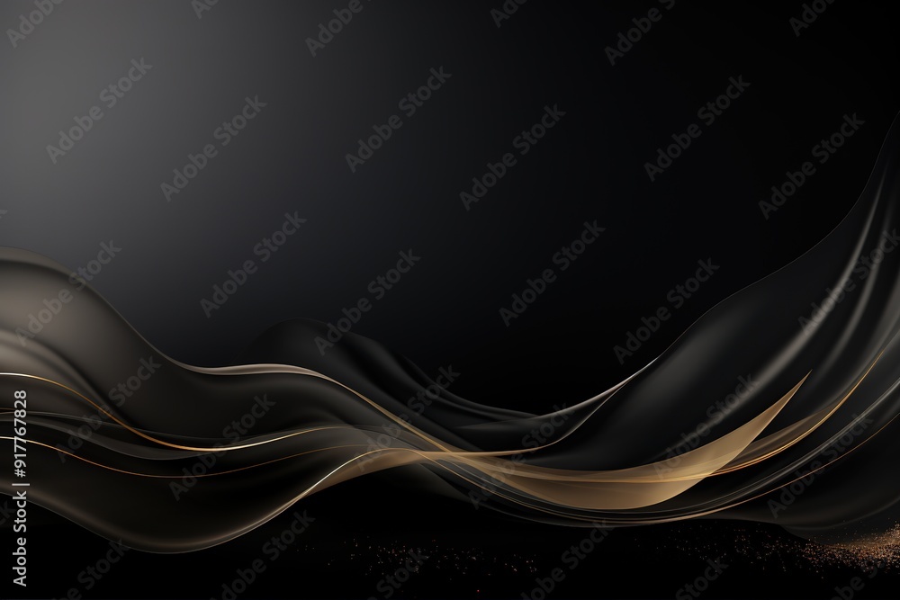 Abstract black and gold wave background. Abstract black and gold wave background.