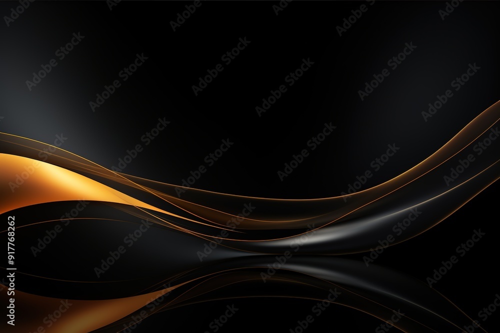 Abstract black and gold wave background. Abstract black and gold wave background.