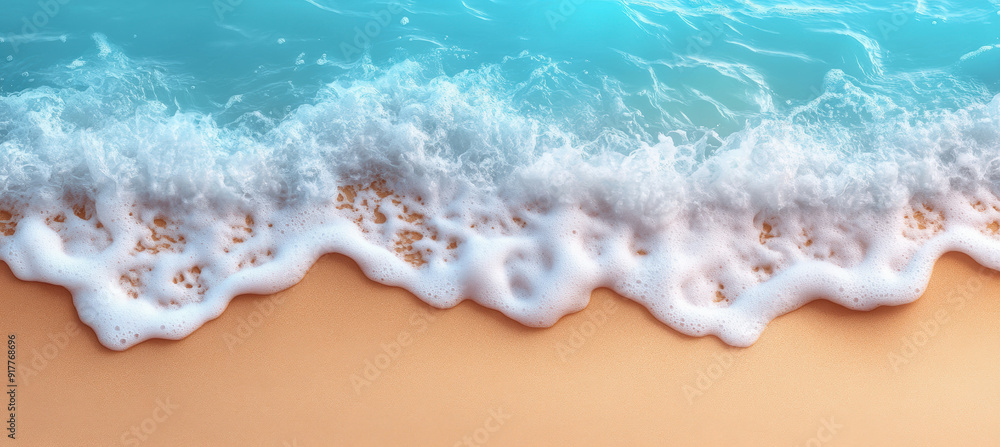 Obraz premium Light Blue Sea and Sandy Beach Background
