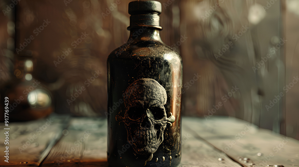 Fototapeta premium skull cap drink bottle