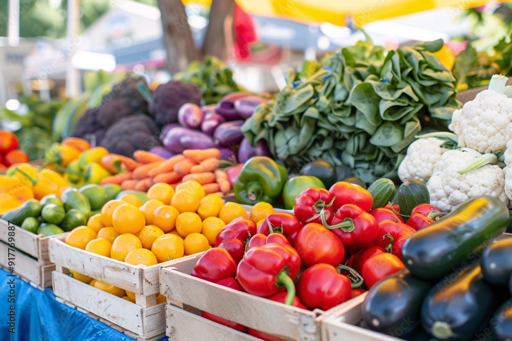 Lively open-air market overflowing with locally-grown produce. Lively open-air market overflowing with locally-grown produce.