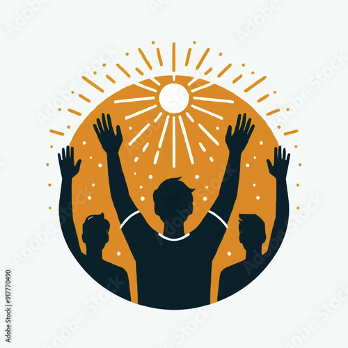 Free vector hands raised worship singing looking flat vector illustration, person, hand, arm, faith, freedom, god, gold, heaven, holy, hope, human, joy, lord, pray, prayer, praying, raise, raised, rel