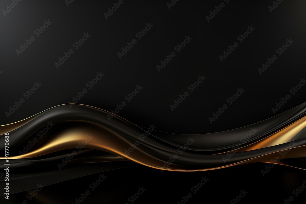 Abstract black and gold wave background. Abstract black and gold wave background.