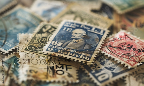 postage stamp day photo background