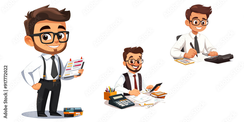 Accountant cartoon vector illustration clipart Accountant cartoon vector illustration clipart