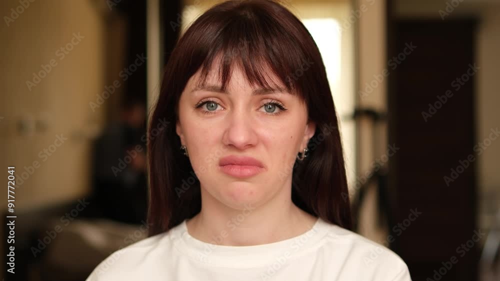 Young brunette shows emotions of disgust Young brunette shows emotions of disgust