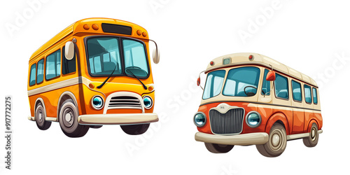 Bus cartoon vector illustration clipart white background photo