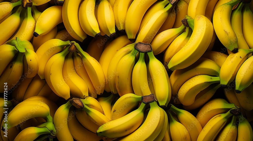 Fresh banana yellow background. ai generated art image Fresh banana yellow background. ai generated art image