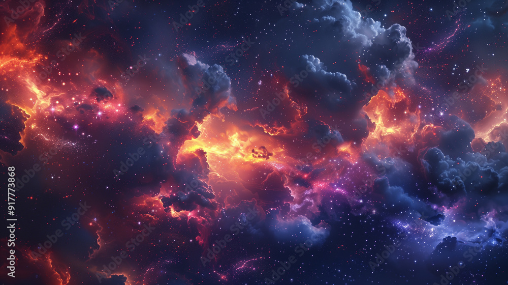 Naklejka premium Space galaxy with supernova nebula abstract background.