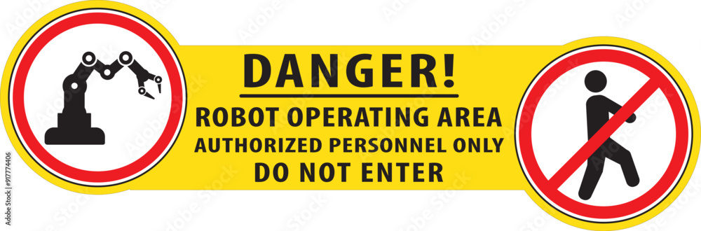 No entry robotic operating area sign vector.eps No entry robotic operating area sign vector.eps