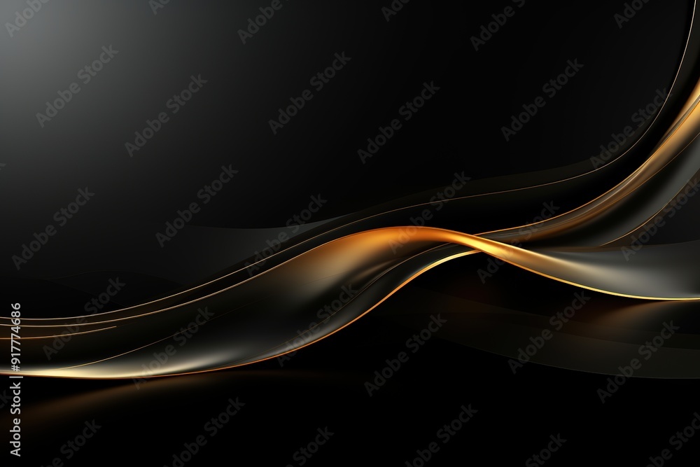 Abstract black and gold wave background. Abstract black and gold wave background.