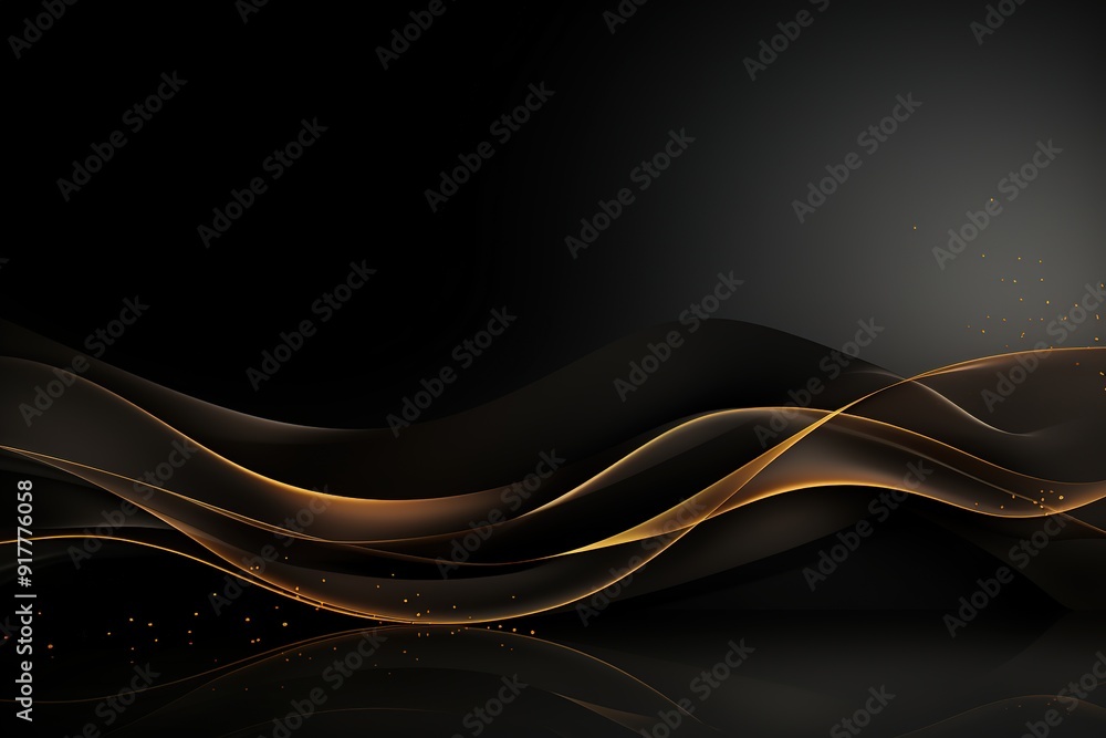 Abstract black and gold wave background. Abstract black and gold wave background.
