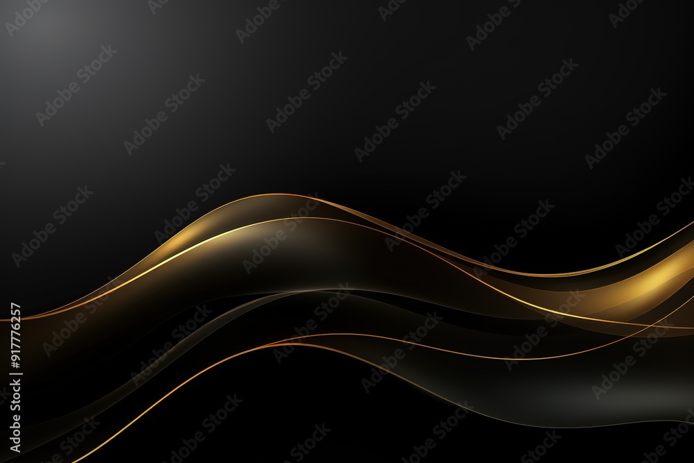Abstract black and gold wave background. Abstract black and gold wave background.