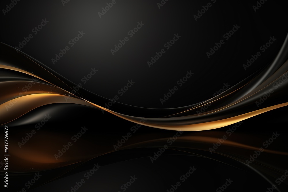 Abstract black and gold wave background. Abstract black and gold wave background.