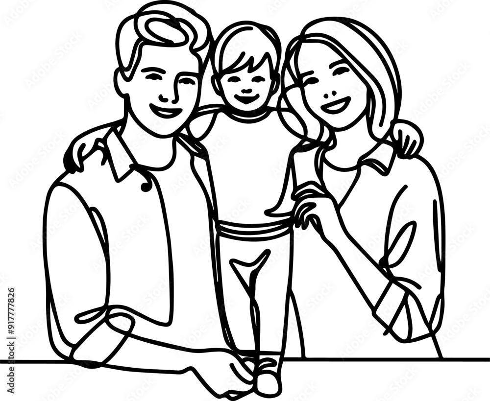line art vector image of parent and child,happy family line art vector image of parent and child,happy family