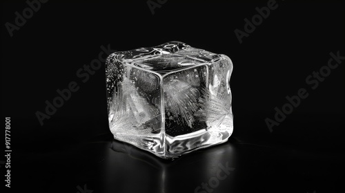 ice cube on black background