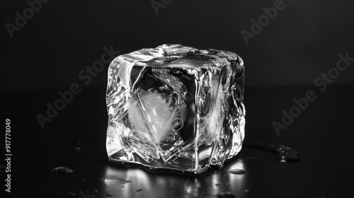 ice cube on black background